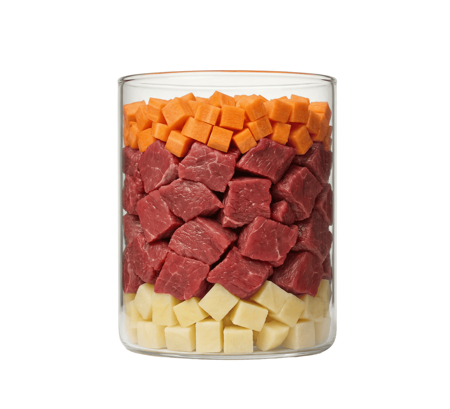 Rind mit Kartoffeln und Karotten